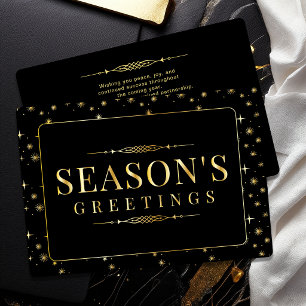 Elegant Season's Greetings Business Gold Foil 