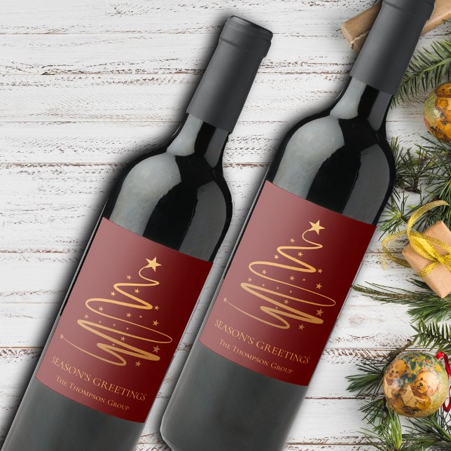 Elegant Seasons Greetings Corporate Company Name Wine Label (Elegant Seasons Greetings Corporate Company Name Wine Label)
