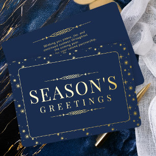 Elegant Season's Greetings Navy Business