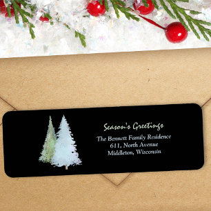 Elegant Seasons Greetings Pine Tree Return Address