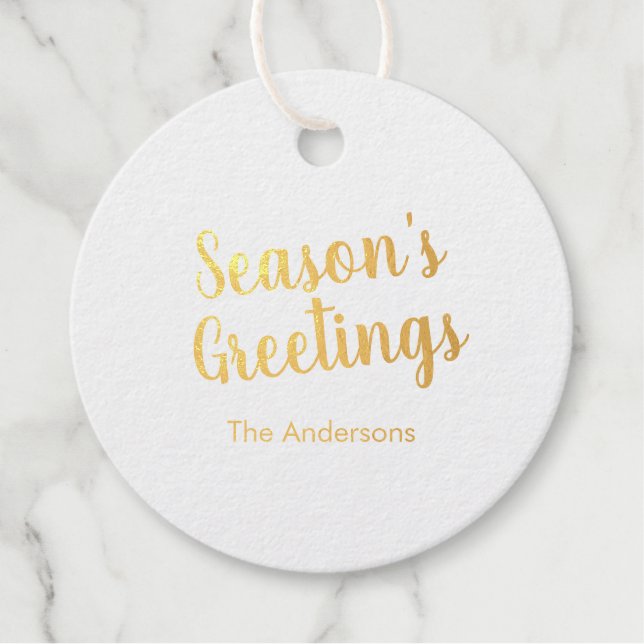 Elegant Season's Greetings Script Favour Tags (Front)