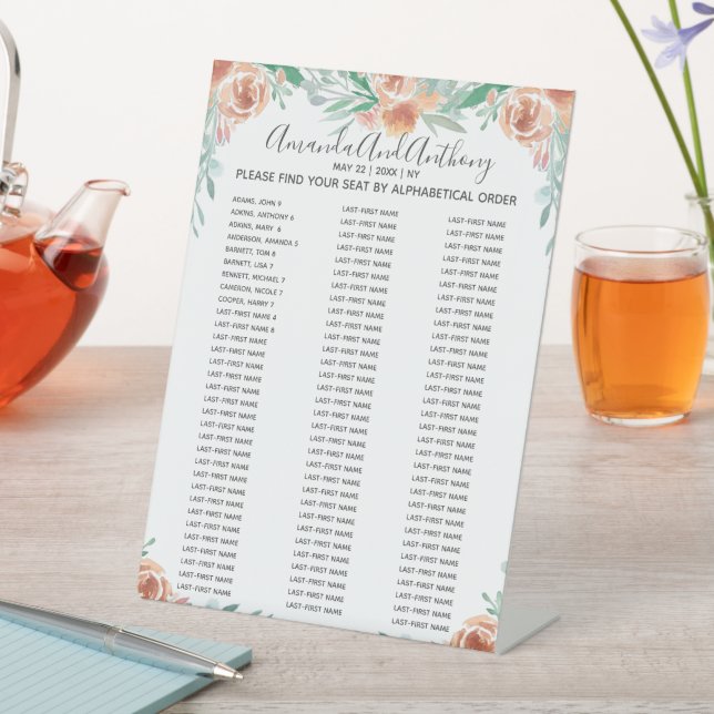 Elegant seating chart table number pedestal sign (In SItu)