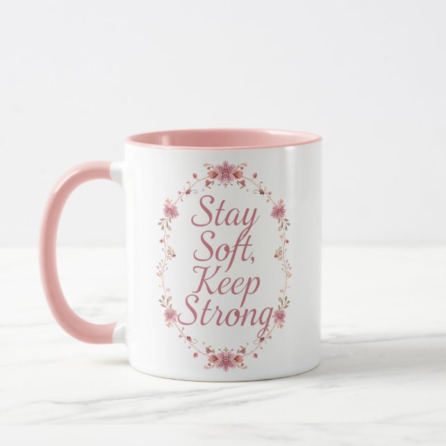 Elegant Self Love and Resilience Saying Mug (Left)