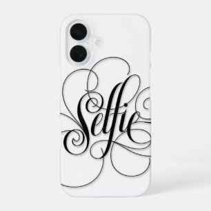 Elegant SELFIE Luxurious Flourished Calligraphy iPhone 16 Case