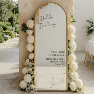 Elegant Selfie Mirror Wedding Welcome Sign Decal