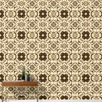 Elegant Sepia Arabesque Kaleidoscope Pattern