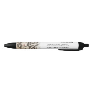 Elegant Sepia Chic Wavy Hairstyle Hair Extensions Black Ink Pen
