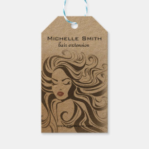 Elegant Sepia Chic Wavy Hairstyle Hair Extensions Gift Tags