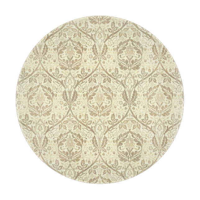 Elegant Sepia Tan Floral Pattern Cutting Board (Front)