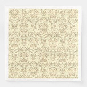 Elegant Sepia Tan Floral Pattern Napkin