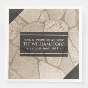 Elegant Sepia Toned Cracked Stones Napkin
