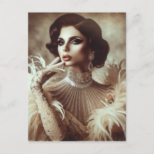 Elegant Sepia Woman Postcard