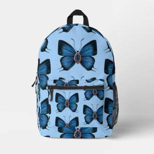 Elegant September Blue Sapphire Butterfly Pattern Printed Backpack