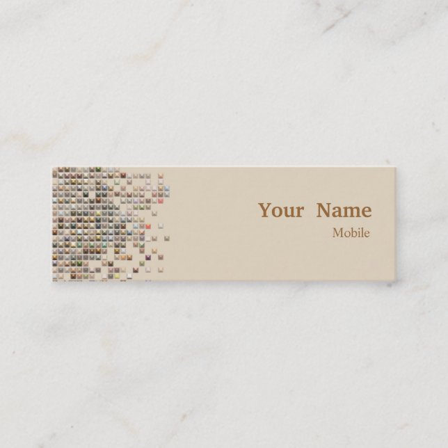 Elegant Sequins Mini Business Card (Front)
