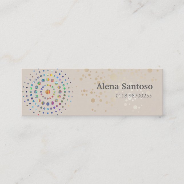 Elegant Sequins Mini Business Card (Front)