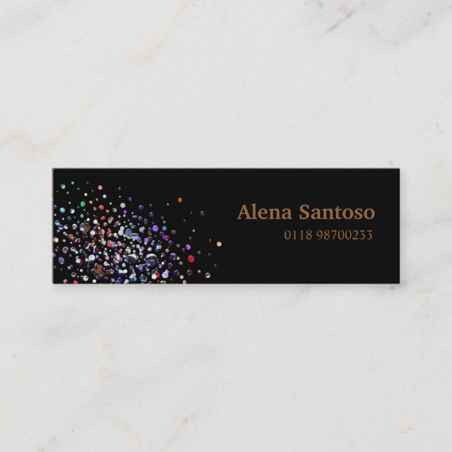 Elegant Sequins Mini Business Card (Front)