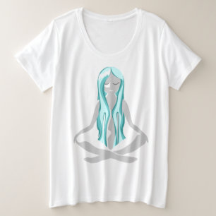 Elegant & Serene Meditating Illustration Artwork Plus Size T-Shirt