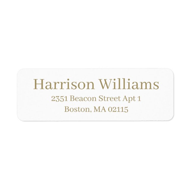 Elegant Serif Custom gold white return address (Front)
