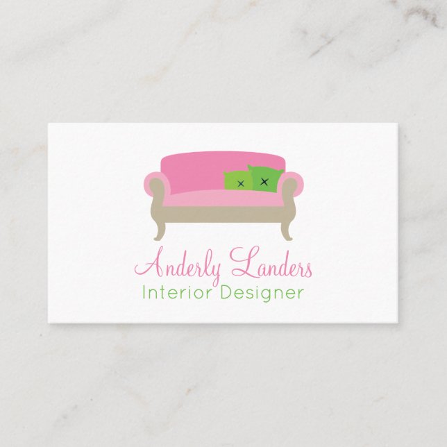 Elegant Settee Sofa Personalised Business Cards (Front)