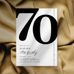 Elegant Seventy 70th Birthday Party Invitation<br><div class="desc">Classic black and white 70th birthday party invitations featuring the number '70' in a large bold serif font,  and a modern invite template that is easy to personalise.</div>