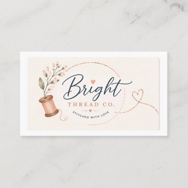 Elegant Sewing Business Card (Front)
