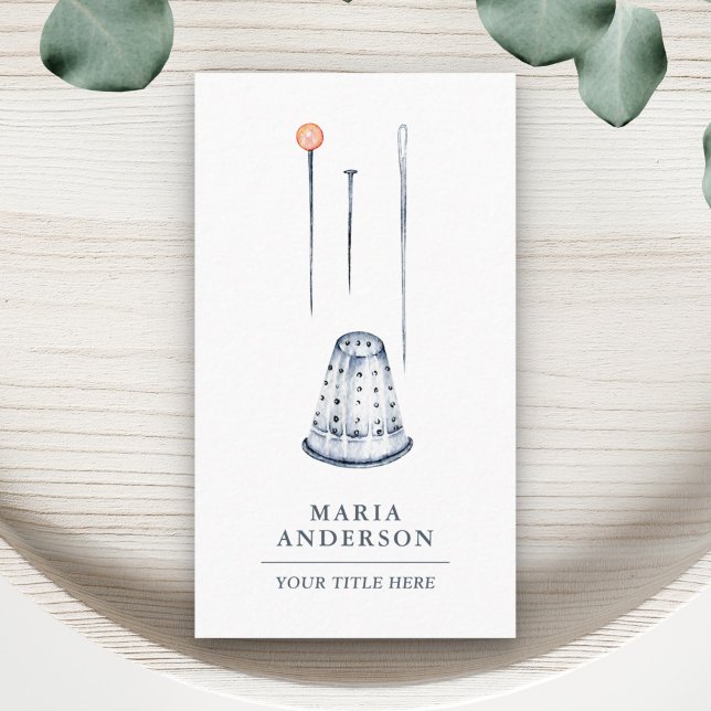 Elegant Sewing Needle Holder Tailor Business Card (Creator Uploaded)