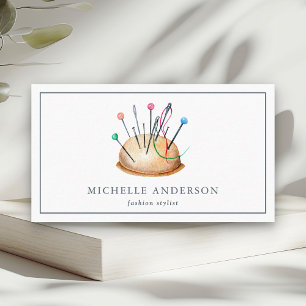 Elegant Sewing Needles Tailor Business Card