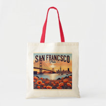 Elegant SF Sunset Golden Gate Tote