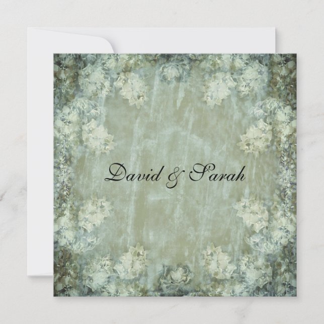 Elegant Shabby Chic Floral Save The Date (Front)