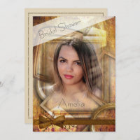 Elegant Shabby Chic Photo Bridal Shower Invitation