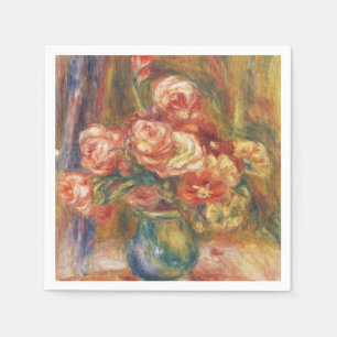 Elegant Shabby Chic Renoir Rose Painting Napkin