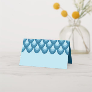 Elegant Shades of Blue Geometric Place Card