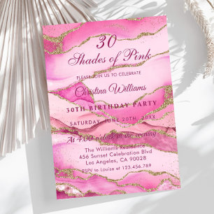 Elegant Shades of Pink Birthday Party  Invitation