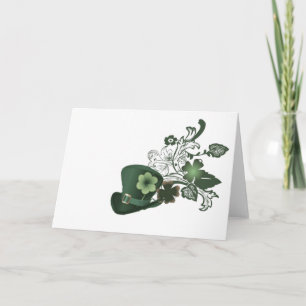 Elegant Shamrock Hat Card