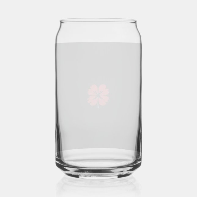 Elegant Shamrock-Shaped Design for St. Patrick's  Can Glass (Front)