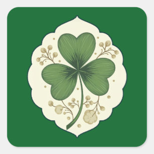 Elegant Shamrock St Patrick’s Day - Autocolante Square Sticker