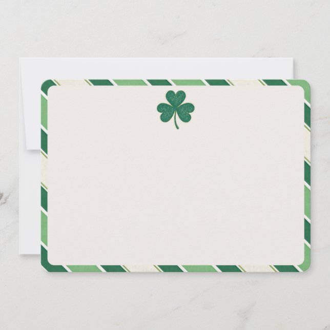 Elegant Shamrock St. Patrick’s Day Blank Note Card (Front)
