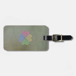 Elegant Shamrock St.Patrick`s Day,Green Leather Luggage Tag