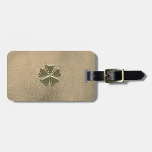 Elegant Shamrock St.Patrick`s Day, Leather Luggage Tag