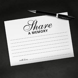 Elegant Share a Memory Funeral Enclosure Card