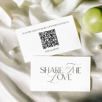 Elegant Share the Love Wedding QR Code Card 