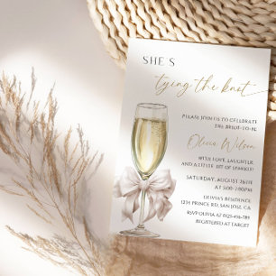 Elegant "She’s Tying the Knot" Bridal Shower Party Invitation