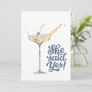 Elegant She Said Yes Champagne Engagement Party  Invitation