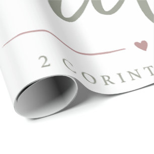 Elegant She Walks By Faith Christian Bible Verse Wrapping Paper