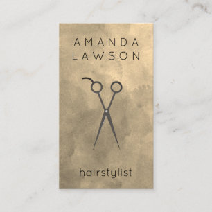 Elegant Shears Watercolor Hair Stylist Business Card