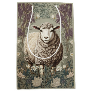 Elegant Sheep Lavender Flower Background Medium Gift Bag