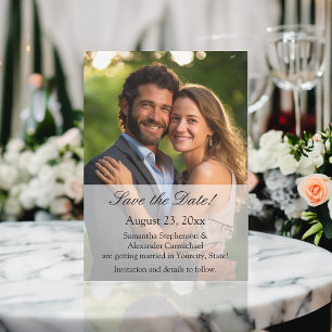Elegant Sheer Overlay Photo Wedding Invitation