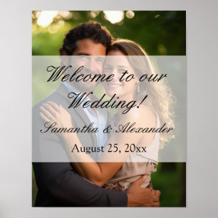 Elegant Sheer Overlay Photo Wedding Poster