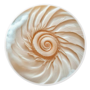 Elegant Shell 3D Coastal Ceramic Knob