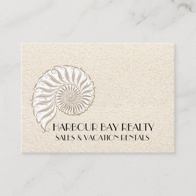 Elegant Shell Business Card - Choose Your Paper (Front)